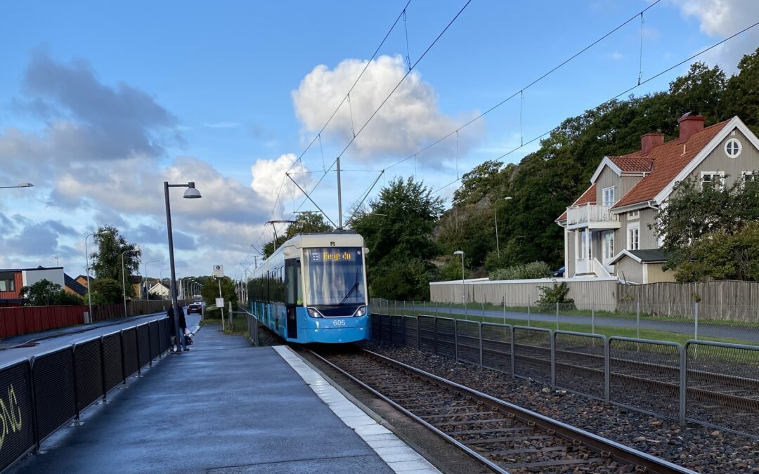 Taking the tram to the final count of the general election in Gothenburg.